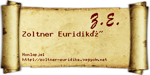 Zoltner Euridiké névjegykártya